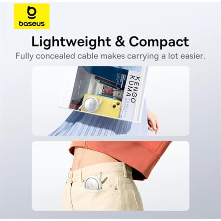 Baseus Free2Pull, Einziehbares USB-C auf Lightning Schnellladekabel, 1 m, 20W, Weiß, Hochgeschwindigkeits-Datenübertragung bis 480 Mbit/s – Bild 4