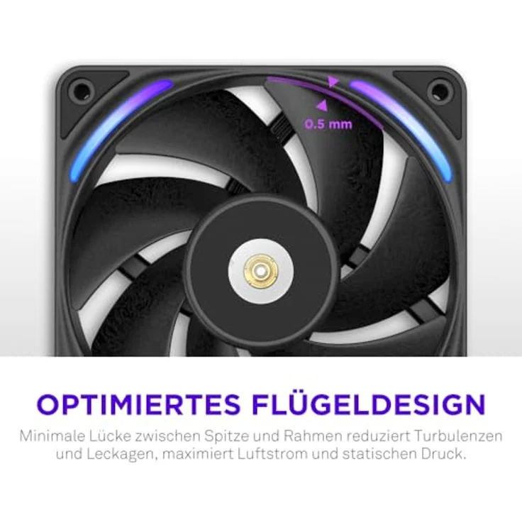 NZXT F360X, Performance-Einzelrahmen-Lüfter, 3x 120mm PWM RGB, hoher Luftstrom & statischer Druck, LCP-Rahmen, schwarz – Bild 4