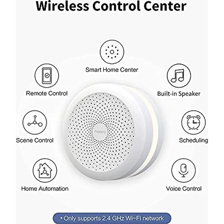 Aqara Smart Home Zentrale M1S Gen 2, für Automatisierung, Drahtlose Smart Home-Bridge für Alarmanlage, Monitor und Fernbedienung, Unterstützt Siri, Alexa, Google Assistant, HomeKit und IFTTT – Bild 2