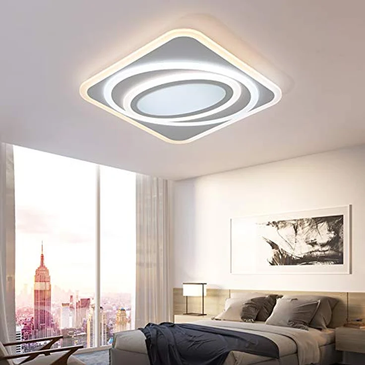 Eurotondisplay Euroton LED Deckenleuchte 094 mit Fernbedienung Lichtfarbe/Helligkeit einstellbar dimmbar LED Deckenlampe Beleuchtung (50x50cm 68W) - Flexibel dimmbar und stufenlos einstellbare Lichtfarbe - Preisvergleich – Bild 2