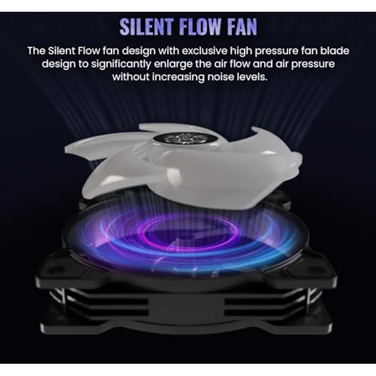 ENERMAX LIQMAXFLO 240mm CPU AIO Liquid Cooler - Xtreme Dual Chamber Pumpe - ARGB VRM Wasserblocklüfter - 380W+ TDP - 2x 120 PWM ARGB Silent Flow Fan, schwarz – Bild 4