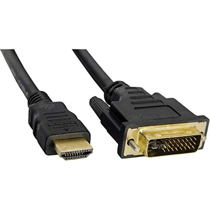 Akyga AK-AV-13 HDMI DVI 24+1 pin Kabel für PC Adapter Stecker auf Stecker 3m – Bild 2