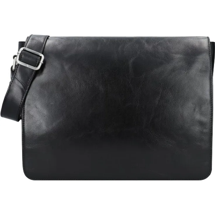 Leonhard Heyden Cambridge Messenger, Leder Laptop-Tasche mit 38 cm Fach, schwarz