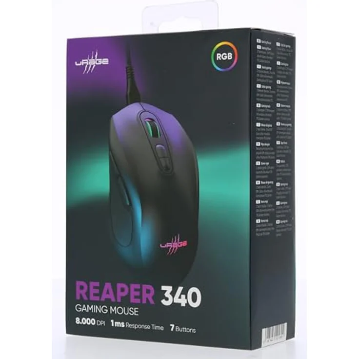 Urage Reaper 340 (Kabelgebunden), Maus, Schwarz mit TTC-GOLDEN Switches und Pixart-Gaming-Sensor – Bild 6