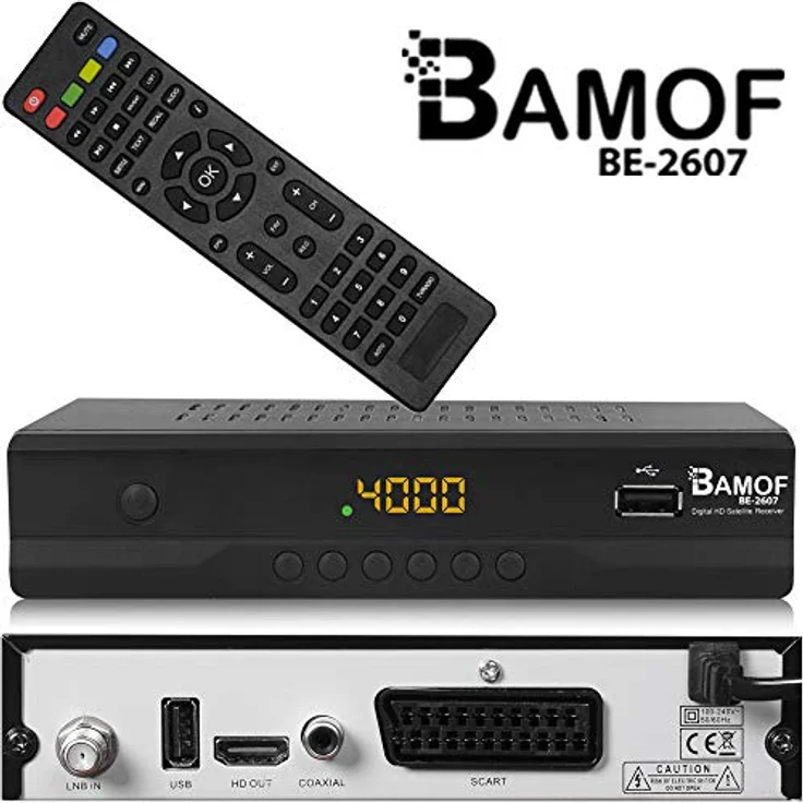 Bamof BE-2607 Digital Satelliten Sat Receiver - ( HDTV , DVB-S/S2 , HDMI , SCART , 2X USB 2.0 , Full HD 1080p) [Vorprogrammiert für Astra Hotbird Türksat] [Energieklasse A+++] – Bild 2