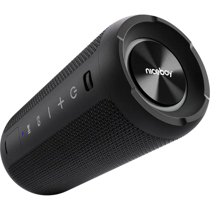 Niceboy Orion Bluetooth-Lautsprecher, 24 W Sound, IPX7 wasserfest, 25 Stunden Akkulaufzeit, Schwarz