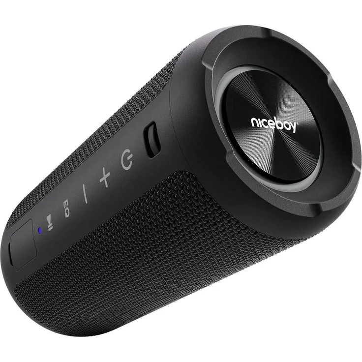 Niceboy Orion Bluetooth-Lautsprecher, 24 W Sound, IPX7 wasserfest, 25 Stunden Akkulaufzeit, Schwarz