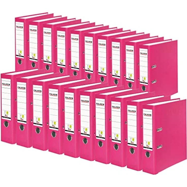 Falken Aktenordner 20x PP-Color-Ordner A4 Rücken 80mm mit Einsteckschild Pink, strapazierfähig und FSC zertifiziert – Bild 2