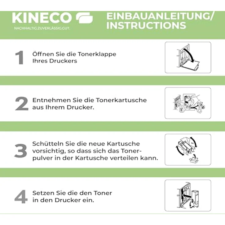 Kineco Toner TK5480, kompatibel mit Kyocera ECOSYS, 4er Set CMYK, 1.250 Seiten pro Farbe, inklusive Füllstandschip – Bild 4