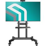 ONKRON Mobiler TV Ständer höhenverstellbar für 50” - 90” TVs bis zu 100 kg - Standfuss TV Ständer rollbar - VESA Standfuß 800x600 - Fernsehständer mit Rollen/TV Standfuß Schwarz TS1891-B