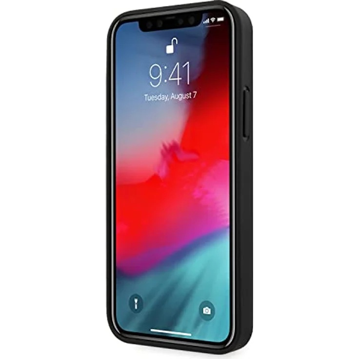 BMW Leather Deboss Case für iPhone 12 Pro Max, hochwertige Handytasche aus synthetischem Leder mit flexiblem TPU-Rahmen, schwarz – Bild 5