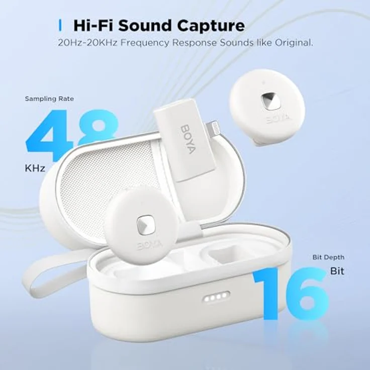 Boya Omic-U-W Wireless Lavalier Mikrofon für iPhone 15 Android USB-C PC Laptop Telefon, Geräuschunterdrückung, 15h Akku, Mini Revers Wireless Mic Podcast für Videoaufnahme, Vlogging, Live Streaming, magnetischer Rückenclip – Bild 2