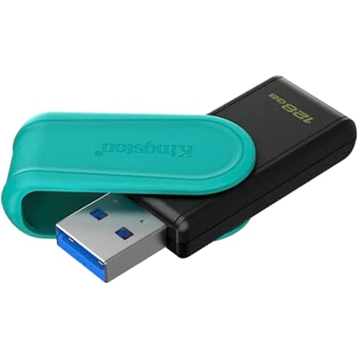 Kingston DataTraveler Exodia S USB-Stick, 128GB, USB 3.2 Gen 1, USB Type A, Schwarz/Türkis, Drehgelenk-Kappe, 5 Jahre Garantie – Bild 2