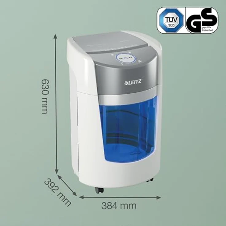 Leitz IQ OptiMax Small Office 350 P5, Aktenvernichter mit Mikro-Partikelschnitt, 70 Blatt Kapazität, Anti-Papierstau-Technologie, leiser Betrieb – Bild 8