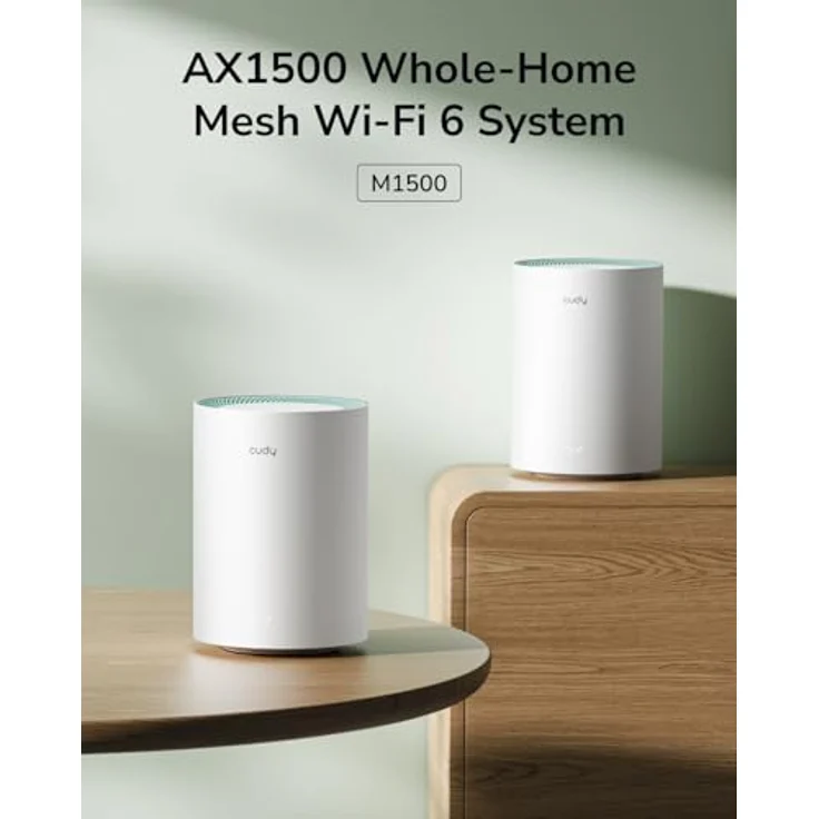 Cudy Dual Band AX1500 WiFi 6 Mesh Wi-Fi System, ersetzt Router und Extender, 3 Gigabit-Ports pro Einheit, Ethernet-Backhaul, 170 m² Abdeckung, M1500 2er-Pack – Bild 2
