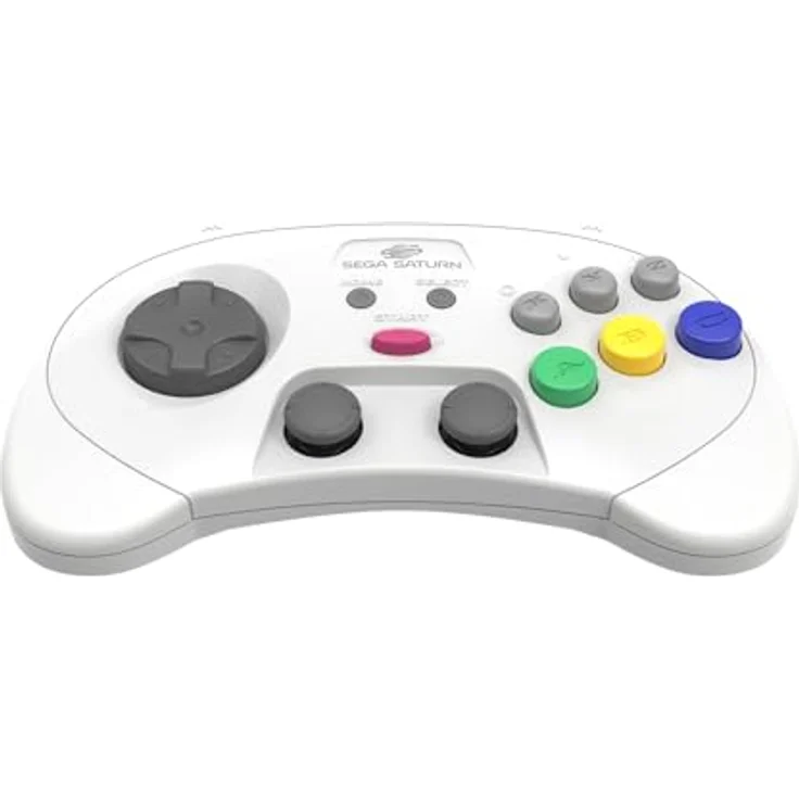 retro-bit SEGA Saturn PRO Controller - Wireless, Hall-Effekt-Analogsticks, 4 Schultertasten, USB-C, Weiss – Bild 6