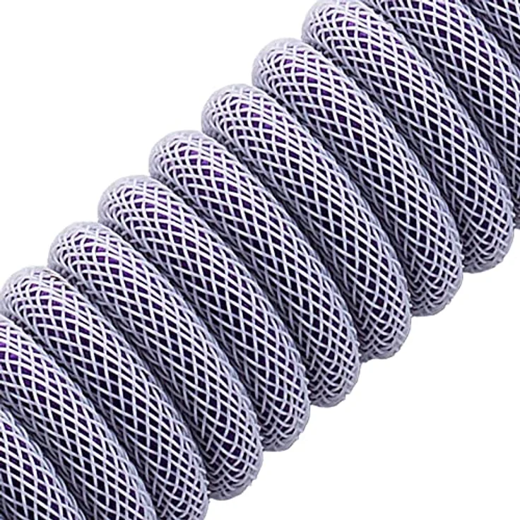 CableMod Pro Coiled Keyboard Cable - Violett - Spiralkabel für Tastatur USB C auf USB Typ A - Gaming Tastaturkabel 1,5m Lange - Hohe Lebensdauer - Aviator Stecker – Bild 2