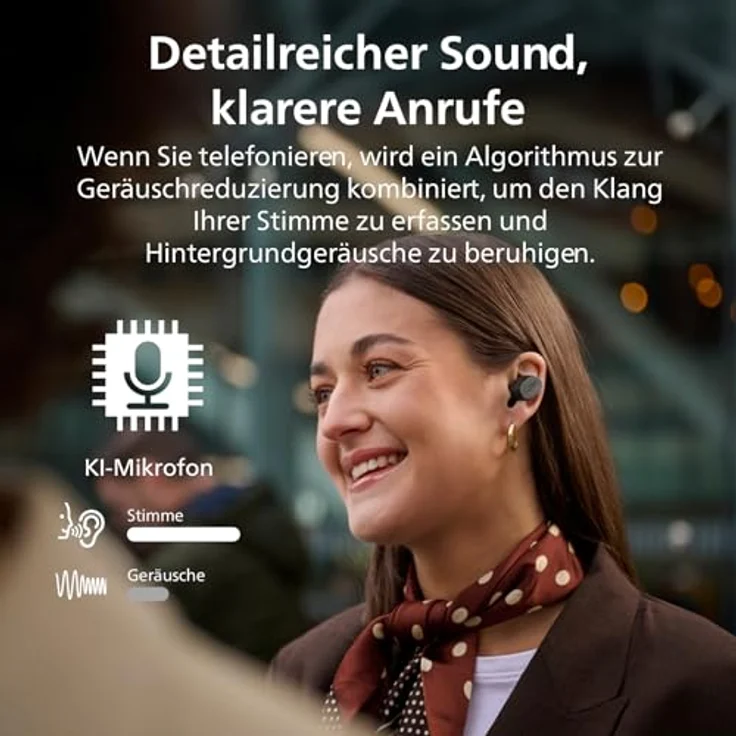 Philips TAT5000BK True Wireless In-Ohr-Bluetooth-Kopfhörer mit dynamischem Bass, 40 Std. Spielzeit, IPX5 wasserdicht, klare Anrufe - Schwarz – Bild 3