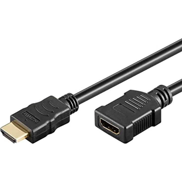 Goobay 69912 High Speed HDMI Verlängerungskabel mit Ethernet, HDMI-Stecker (Typ A) > HDMI-Buchse (Typ A), vergoldet, 0,5m – Bild 2