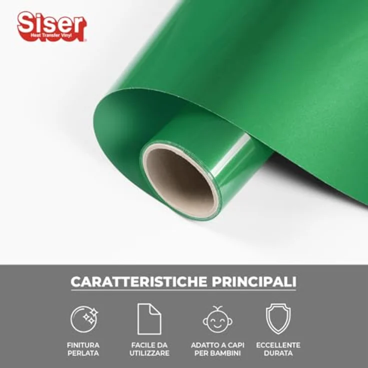 Siser Metal Flexfolie, Schnittbreite 30 cm, grüne Textiltransferfolie mit gebürstetem Metall-Effekt – Bild 2