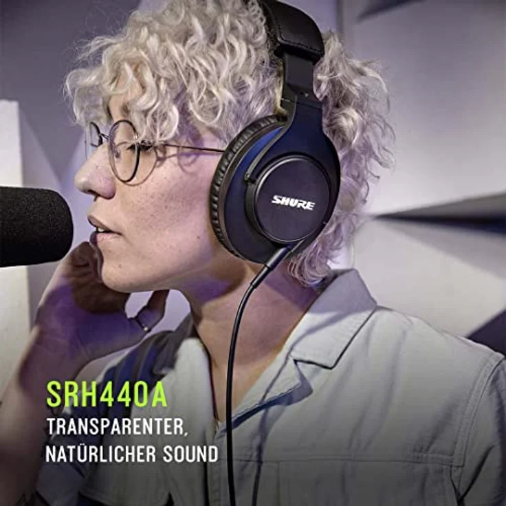 Shure SRH440A Over -Ear Over -Ear -Kabel -Kopfhörer für Überwachung und Aufnahme, professionelle Studio -Klasse, erweiterter Frequenzgang - 2022 Version – Bild 3