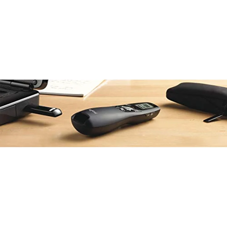 Logitech R700 Presenter, Kabellose 2,4 GHz Verbindung via USB-Empfänger, 30 m Reichweite, Roter Laserpointer, LCD-Display mit Timer und Batterieanzeige, 6 Tasten, PC - Schwarz, Englische Verpackung – Bild 4
