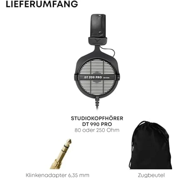 beyerdynamic DT 990 PRO 80 OHM - Offener Studio DJ-Kopfhörer (hören) – Bild 3