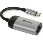 Verbatim USB-C auf Gigabit Ethernet Adapter, für USB-C-fähige Laptops, Notebooks, MacBooks uvm, kompaktes Design, USB-C zu GbE, USB-C Netzwerk-Adapter, inkl. 10 cm USB-C-Kabel