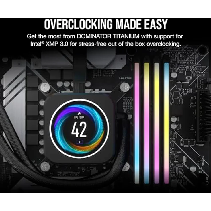 CORSAIR Dominator Titanium RGB DDR5 RAM 64GB (4x16GB) DDR5 6000MHz CL36 Intel XMP iCUE-Kompatibler Computerspeicher - Schwarz (CMP64GX5M4B6000C36) – Bild 5