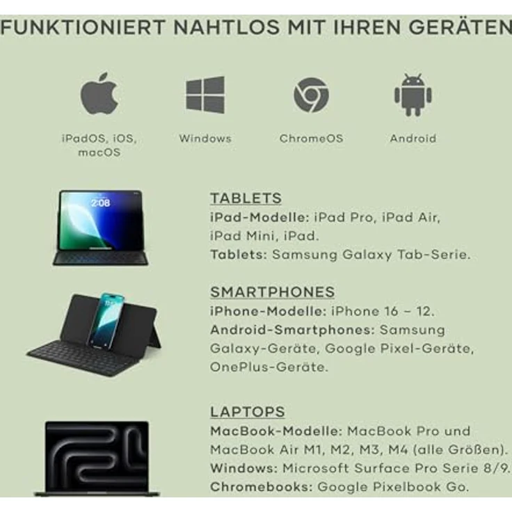 Satechi OntheGo Bluetooth Tastatur mit integrierten Standfuß, Schwarz, Scissor-Switch-Tasten, USB-C-Anschluss – Bild 10