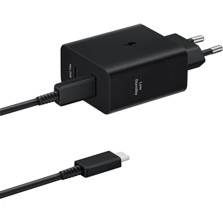 Samsung Schnellladeadapter Duo EP-T5020X, 50 Watt, 2x USB Type-C, inkl. USB Type-C Kabel, Super Schnellladen, PowerDelivery 3.1