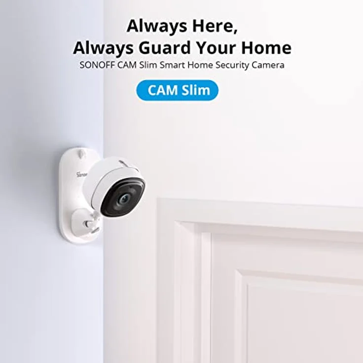 SONOFF Überwachungskamera Innen,CAM Slim 1080P WLAN IP Kamera Überwachung Innen,Heimsicherheit Babyphone mit Kamera,Bewegungserkennung,Nachtsicht,Zwei-Wege-Audiosystem,Kompatibel Alexa, Google Home – Bild 2
