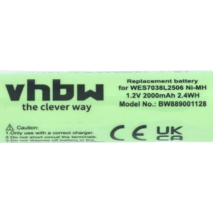 vhbw 2X Akku für Panasonic ES-7035, NiMH Hochleistungsakku mit 2000 mAh und Kurzschlussschutz – Bild 5