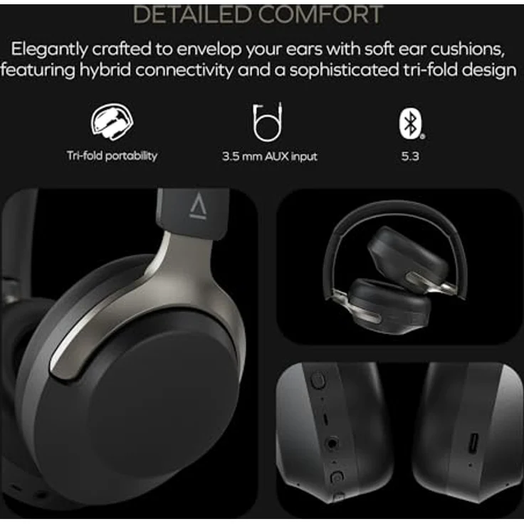 CREATIVE Zen Hybrid SXFI Over-Ear-Kopfhörer, Super X-Fi-Technologie, adaptive aktive Geräuschunterdrückung, Umgebungsmodus, bis zu 70 Stunden, Low-Latency-Modus (Hellgrau) – Bild 4