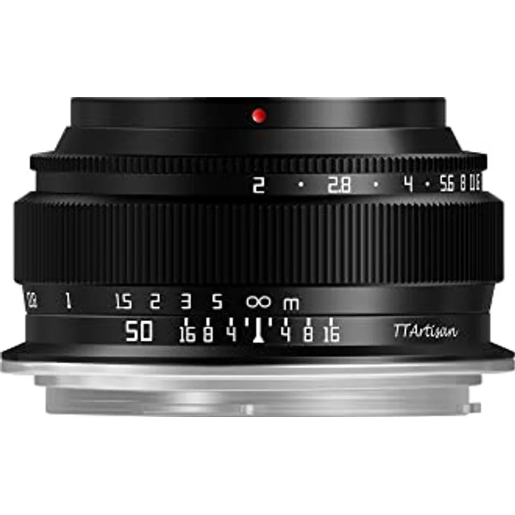 TTArtisan 50 mm F2 Metallgehäuse, kompatibel mit Fuji X Mount (Vollrahmen) – Schwarz – Bild 1