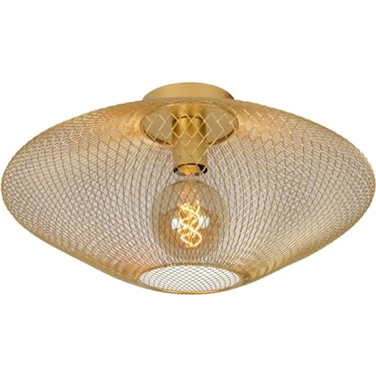 LUCIDE MESH - Deckenleuchte Ø 45 cm - Geeignet für LED - Mattes Gold/Messing