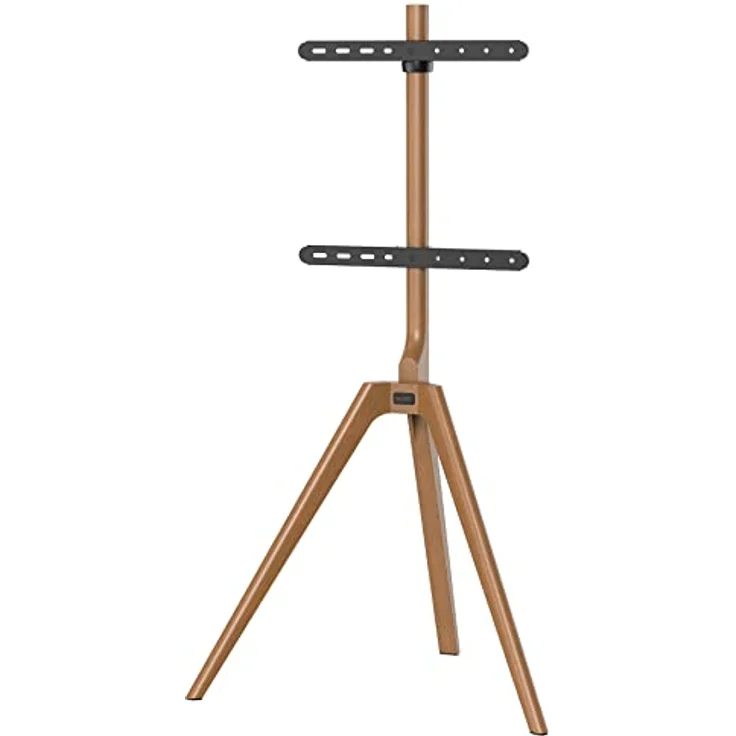 mywall TV Standfuß HT23L, TV-Ständer für Bildschirme 45-65 Zoll, TV Bodenständer aus rustikalem Massivholz in Nussbaum Optik, Universaler TV-Ständer mit Belastung bis zu 40 kg – Bild 5