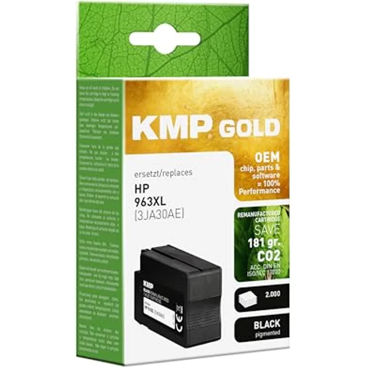 KMP HP OfficeJet Pro All-in-One Tintenpatrone Schwarz, hohe Druckqualität, ca. 2000 Seiten