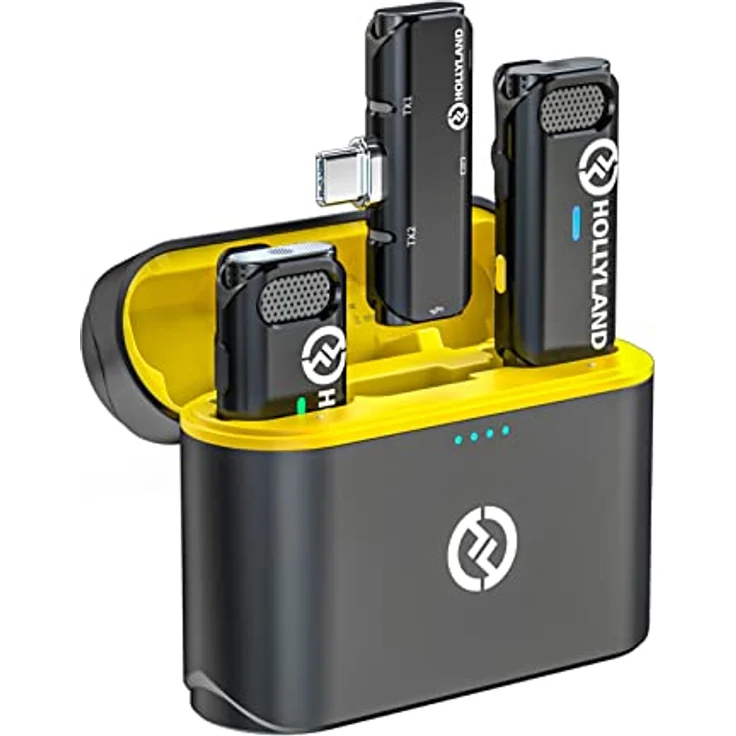 Hollyland Lark C1 Lavalier Mikrofon USB-C kabellos für Android Plug&Play aktive Geräuschunterdrückung Wiedergabe ohne Ausstecken 32H Akkukapazität Hi-Fi Audio superleicht tragbar (Duo) – Bild 1