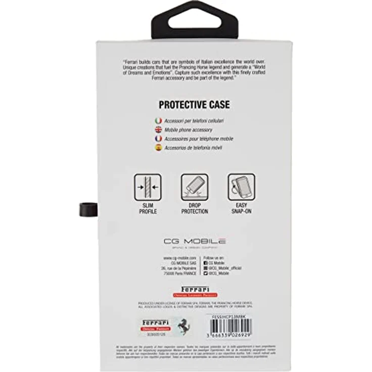 CG MOBILE Ferrari CG Mobile Liquid Silikon Schutzhülle für iPhone 13 (6,1 Zoll), Schwarz, mit Metall-Logo – Bild 2