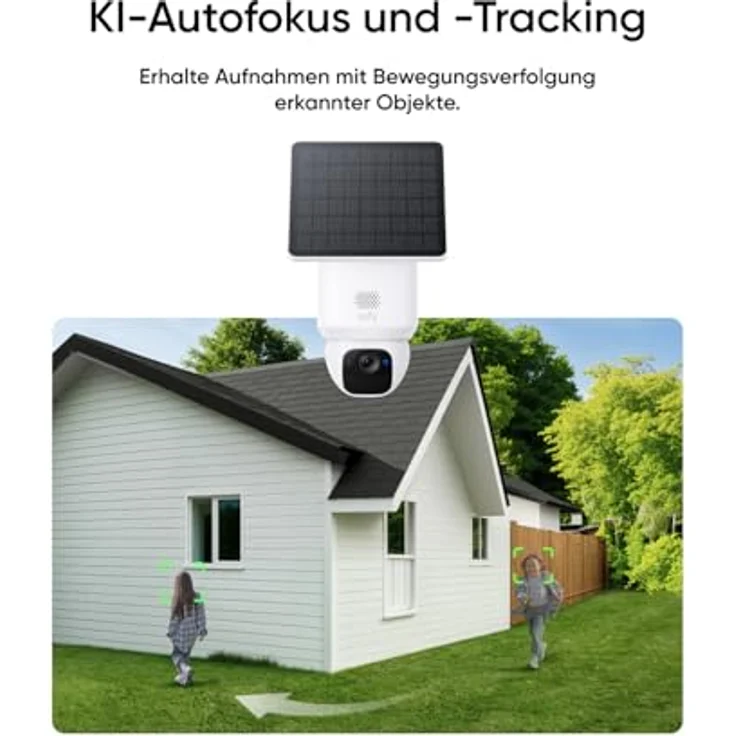 eufy Security eufyCam Solo E30 Solar Überwachungskamera Aussen 360° Schwenk KI-Tracking 2K-Qualität kabellos Outdoor Sicherheitskamera Schwarz – Bild 3