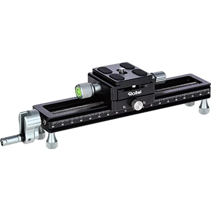 Rollei Makroschlitten, Stabiler Foto/Video Makro-Einstellschlitten für DSLR und System Foto-Kameras. Der perfekte Foto-Schlitten für Makro-Stacking., Schwarz – Bild 1