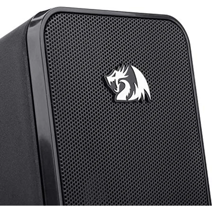 Redragon Stereo-Lautsprecher 2.0 Stentor (GS500) 2 x 5 W für Computer mit Hintergrundbeleuchtung, Rot, Stromversorgung über USB & 3,5 mm Klinkenstecker, Schwarz – Bild 5