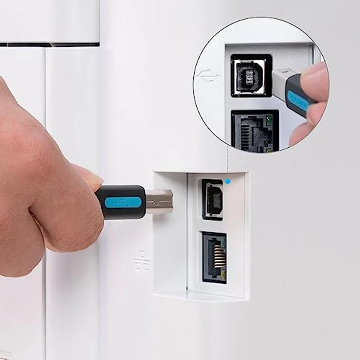 VENTION Druckerkabel USB 2m USB A auf USB B Kabel, stabil und langlebig, für Drucker, Scanner, HP, Dell, Canon, Lexmark, Xerox usw. – Bild 3