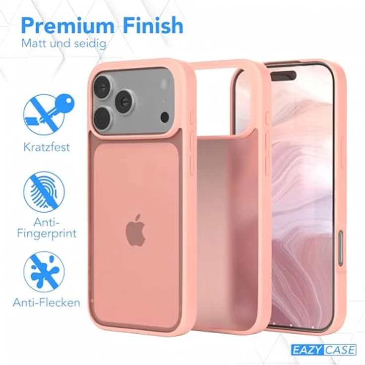 EAZY CASE Outdoor Hülle für iPhone 17 Pro Max, matte Schutzhülle mit Ultra Aufprallschutz, stoßfest und kratzfest, Kameraschutz, rosa – Bild 5