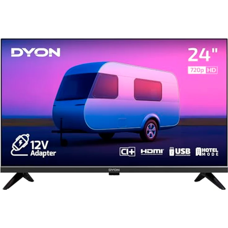 DYON Enter 24 Pro-X-V, 24 Zoll (60 cm) LED TV mit 12V-Anschluss, HD Triple Tuner (DVB-S2/T2/C), CI+, USB-Mediaplayer, Hotelmodus – Bild 1