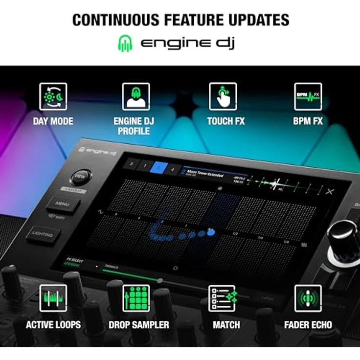 Denon DJ SC LIVE 4 - Standalone DJ-Controller, 4-Kanal Mixer, Amazon Music Streaming, WLAN, Lautsprecher, Serato DJ & Virtual DJ kompatibel – Bild 4