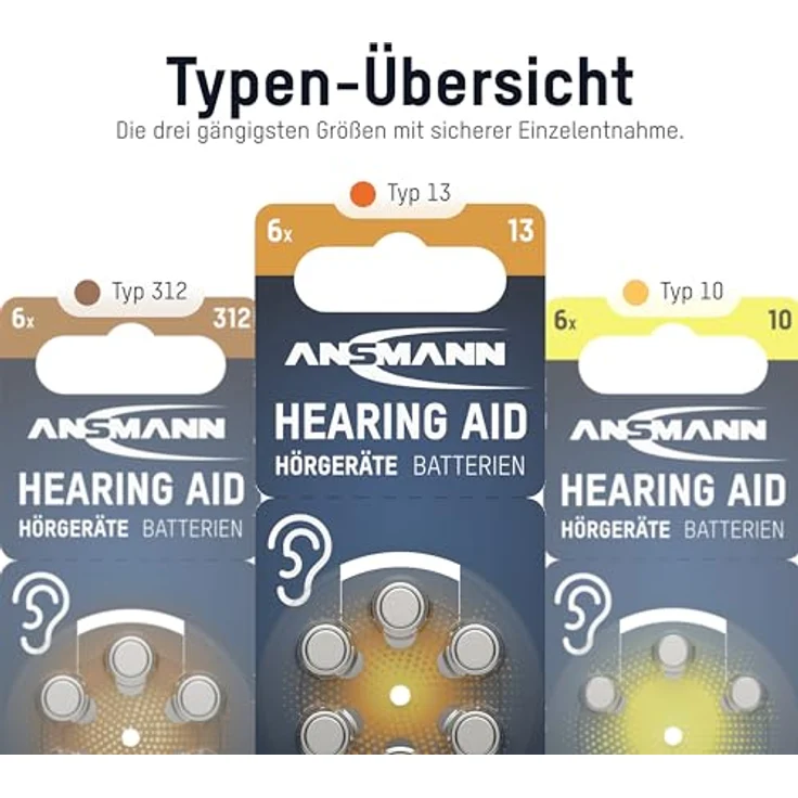 ANSMANN »Typ 13 Hörgerätebatterien Orange 120 Stück - P13 PR48 ZL2« Knopfzelle – Bild 6