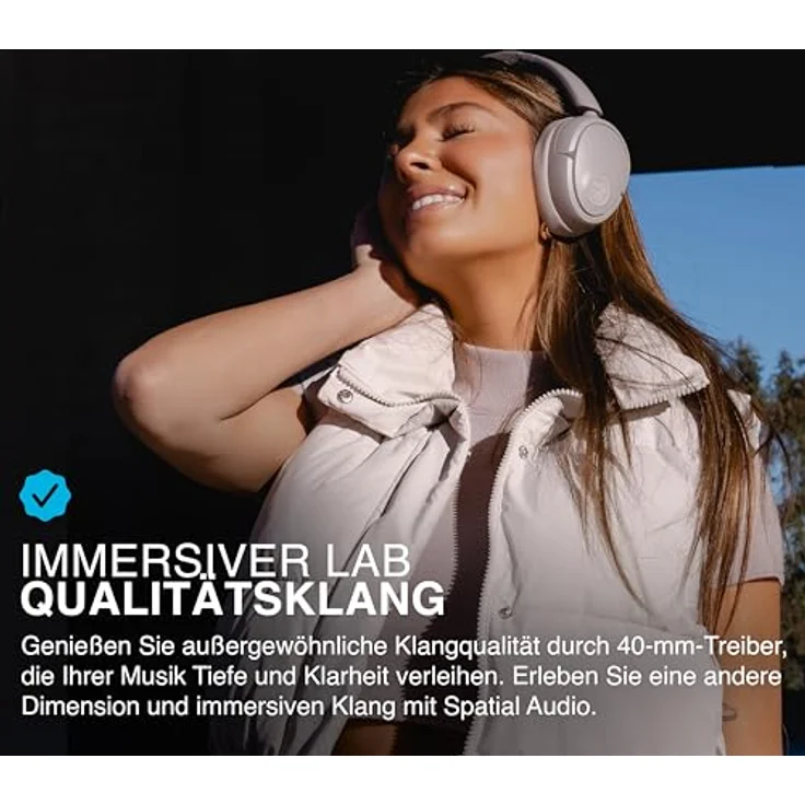 JLab JBuds LUX ANC Smart-Kopfhörer mit aktiver Geräuschunterdrückung – Kabellose Over-Ear-Kopfhörer mit Mikrofon, 70+ Stunden Spielzeit, Faltbare Bluetooth, Multipoint und anpassbarem Sound, Mauve – Bild 5