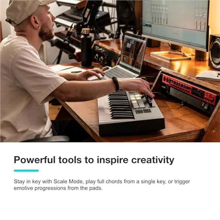 Novation Launchkey 49 MK4, MIDI Controller mit halbgewichteter Tastatur, 16 Aftertouch-Pads und anpassbarem Arpeggiator, Mehrfarbig – Bild 7